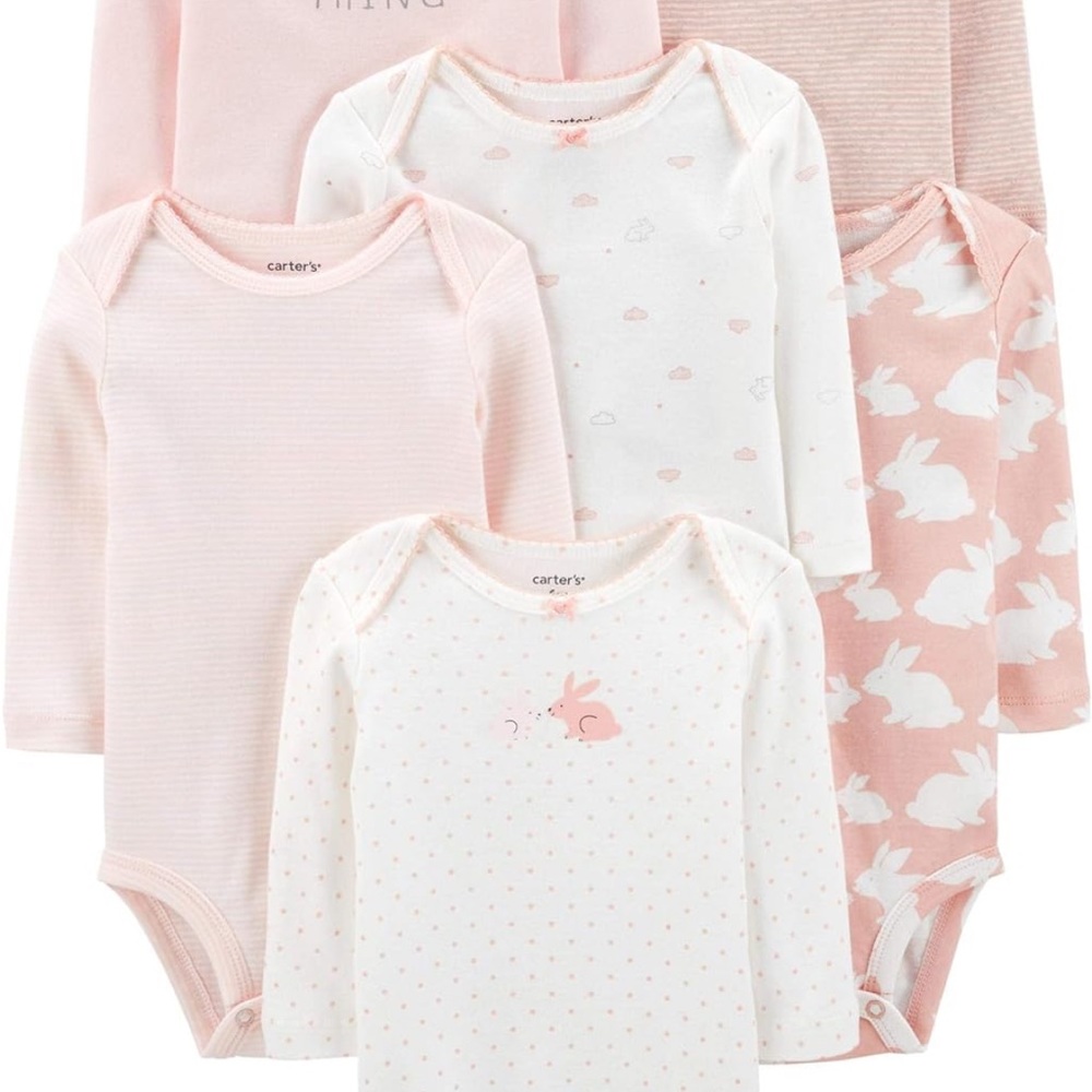 Carter's Baby Girl 6 Pack Original Bodysuits Size 12, 18 and 24 Months NWT -